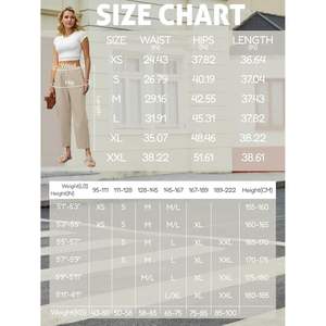 Pantalones Capri de playa de cintura alta de verano para mujer 2025, pantalones cortos de pierna recta con elástico y bolsillos para mujer - Product Image 3