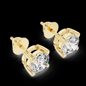 Pendientes Clásicos Solitarios de Moissanita, Alternativa al Diamante de Corte Redondo, Pendientes Minimalistas de Plata de Ley 925, Pendientes para Usar - Product Image 3