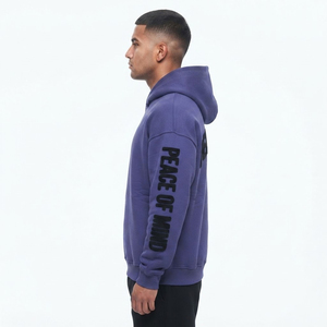 Men's Puff Print <b>Zip</b> <b>Up</b> Sweat Hoody Casual Fleece Oversize Long Sleeve Loose Fit Zipper Hoodies 100% Cotton Full Zipper Hood Men - Product Image 3