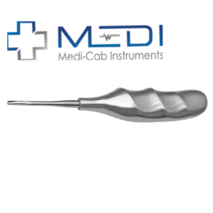 Extracteur de racine droit MediCab Instruments, élévateur dentaire luxateur, en acier, poignée ergonomique, argenté, certifié CE Classe I - Product Image 3