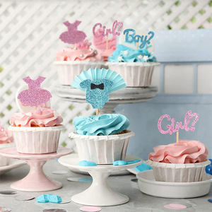 Decoraciones para Cupcakes de Revelación de Género para Niños y Niñas, Adornos para Pasteles de Baby Shower y Cumpleaños - Product Image 2