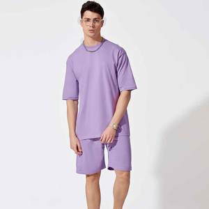 Ensemble de sport pour hommes, t-shirt et short, vêtements de sport décontractés, deux pièces, vêtements de sport pour la salle de sport, vente en gros - Product Image 3
