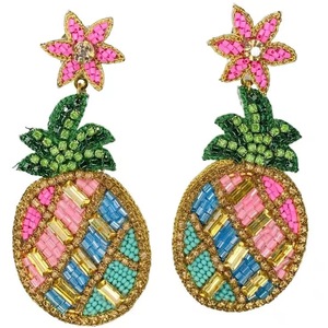 Pendientes de Piña con Cuentas de Vidrio Hechos a Mano, Estilo Bohemia para Mujer, Joyería de Moda para Bodas - Product Image 2