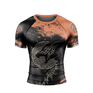 Rashguard de compression à manches courtes pour homme avec tissu respirant à séchage rapide et écologique pour adultes BJJ MMA Entraînement Gym Fitness - Product Image 4