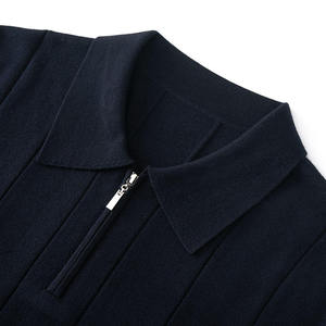 เสื้อโปโลผู้ชายคุณภาพสูงสำหรับฤดูร้อน แขนสั้น ปักโลโก้ได้ ป้องกันขนร่วง ซิป ¼  ผ้าวูล - Product Image 3