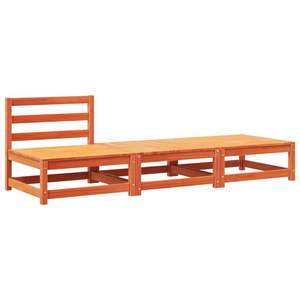 Divano da giardino modulare medio in legno di pino massiccio color marrone cerato - Product Image 4