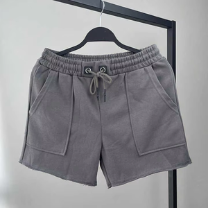 Shorts décontractés en coton pour hommes, taille élastique, cordon de serrage, poches, coupe ample, confortables, shorts streetwear d'été - Product Image 3