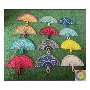 Handwoven Decorative Palm Straw <b>Fan</b> Bohemian Wall Decoration Eco Friendly Handmade Natural Seagrass <b>Fan</b> OEM Vietnam Factory - Product Image 1