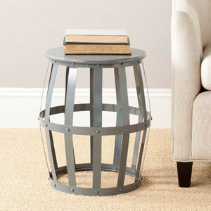 Round Metal Drum <b>Stool</b> with Lattice Design Industrial Modern Home Furniture for Living Room <b>Storage</b> Ottoman Galvanized <b>Stools</b> - Product Image 6