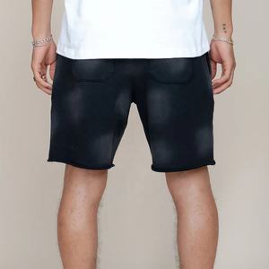 กางเกงขาสั้นผู้ชายผ้าฝ้ายผ้าฟลีซเทอร์รี่สำหรับวิ่งแนวสตรีทวินเทจ - Product Image 4