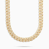 Collier chaîne cubaine en argent sterling 925 avec moissanite taille brillant rond, bijoux hip-hop pour fêtes et mariages