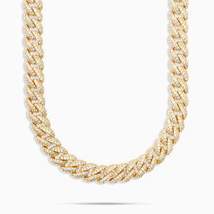 Collier chaîne cubaine en argent sterling 925 avec moissanite taille brillant rond, bijoux hip-hop pour fêtes et mariages - Product Image 3
