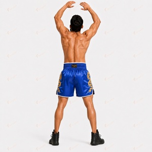 Shorts de Muay Thai 180 GSM en satin, pour la boxe thaï et le kickboxing, légers, respirants, séchage rapide, fentes latérales, pour adultes - Product Image 5