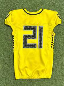 Camiseta deportiva de poliéster transpirable de manga corta para hombre, camiseta amarilla de fútbol americano, número 21 - Product Image 1