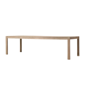 Mesa de Comedor Rectangular Moderna para Exteriores, Grande, de Madera de Teca Sólida, Diseño Minimalista, Tablero de Listones, Impermeable y Duradera, Muebles para Villa - Product Image 1