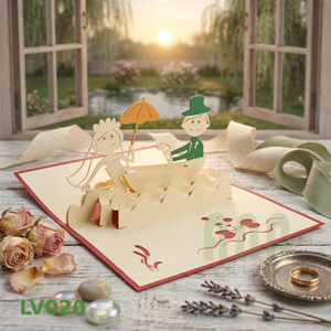 Carte d'invitation de mariage pop-up 3D personnalisée avec motif voilier, enveloppe et boîte en papier découpée à la main – Offre de Thanksgiving - Product Image 5