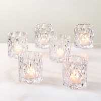 Porte-bougies en verre transparent ronds, résistants à la chaleur, pour la décoration de la maison, réutilisables