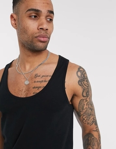 Débardeur en coton tricoté noir pour homme, col rond, uni, décontracté, respirant, style muscle - Product Image 2
