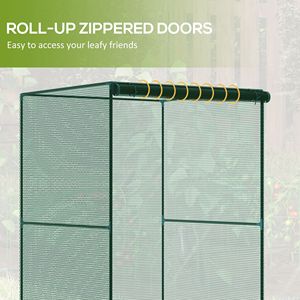 Gabbia per colture verde scuro 3.9FT X 3.9FT X 5.9FT con porta avvolgibile con cerniera, protezione in rete da giardino contro gli animali - Product Image 6