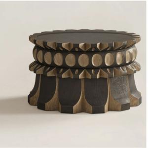 Table d'appoint ronde en métal au design raffiné, table basse de qualité antique, taille personnalisée, en aluminium, pour la finition laiton. - Product Image 5