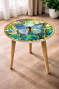 Table basse rectangulaire en bois d'acacia style Art Déco avec plateau relevable et rangement, fabriquée en Inde, décoration de salon pour Diwali - Product Image 5