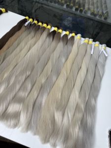 ต่อผมแท้เวียดนาม 100 กรัม สีอ่อน ยาว 60 ซม. แบบ Super Double Drawn  แบบเป็นมัด  ผู้จัดจำหน่ายจากเวียดนาม - Product Image 1