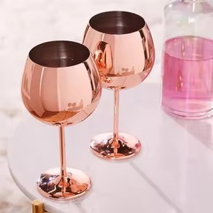 Gobelet à vin en acier inoxydable réutilisable de luxe, coupe à vin sur pied de qualité supérieure pour mariage, hôtel, restaurant - Product Image 6