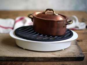 Ruffoni Copper Casserole Pot With Lid Rectangle Shape Zinc Alloy Handles Durable Metal Cookware Vintage Design - Product Image 1