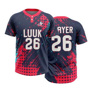 OEM ODM Custom Printed 100% Polyester Eco Friendly Moisture Wicking Baseball <b>Jersey</b> <b>Short</b> Sleeve Breathable Quick Dry <b>Jerseys</b> - Product Image 3