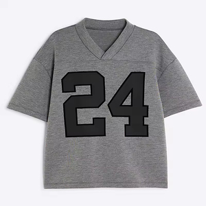 Camisetas de cuello en V extragrandes con logotipo personalizado, camisetas de jersey para hombre, camiseta de cuello en V de lujo premium para hombre - Product Image 5