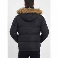 Veste d'hiver pour homme de style classique personnalisé, de haute qualité, chaude, coupe-vent, en duvet d'oie, avec col en fourrure, en vente flash
