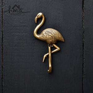 Solid Brass Flamingo Wall Hook Decorative Bird Design Heavy Duty <b>Coat</b> Towel <b>Robe</b> Hat Bag Key Holder Wall Mounted Home Decor - Product Image 1