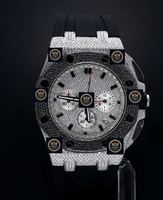 Montre de luxe moderne sport hip-hop en acier inoxydable avec diamants Moissanite VVS 42 mm Date Unisexe