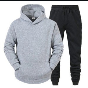 Men Winter Fleece Tracksuit Hooded Pullover Jogger Pants <b>Set</b> Custom Logo Casual Sportswear - Product Image 2