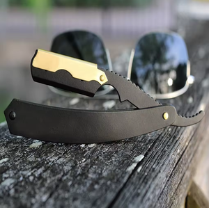 Navaja de Afeitar Profesional Curva y Recta para Hombre, Mango de Madera, Diseño de Araña, Limpieza Facial, Hoja de Acero Inoxidable Grado A+ - Product Image 5