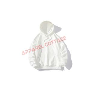 Venta al por mayor de moda Unisex francés Terry liso teñido de gran tamaño pulóveres sudaderas en blanco para hombre Sudadera con capucha Casual sudaderas de punto - Product Image 4