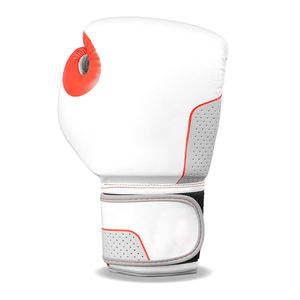 นวมชกมวย PU สีขาวพร้อมสายรัดเวลโคร ดีไซน์ระบายอากาศได้ดี สำหรับการฝึกซ้อมของผู้ใหญ่ - Product Image 1