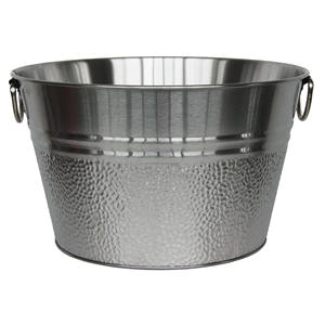 Elegance Design intérieur ou extérieur occasions Bac à glace en métal martelé forme ovale pour les fêtes Refroidisseur de vin Bière Glace Pack de refroidissement - Product Image 1