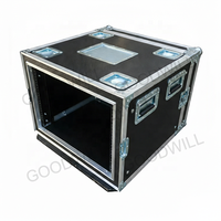 Flight case rack 8U antichoc personnalisé avec roulettes de 4 pouces