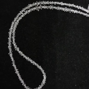 Pepitas de cuarzo de diamante Herkimer blanco claro AAA 3,5-4,5mm 16 pulgadas cuentas de piedra Herkimer cuentas de piedra en bruto - Product Image 1