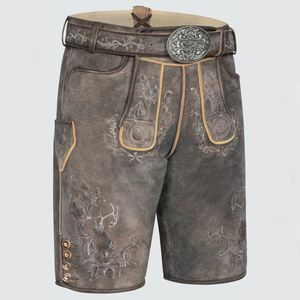 Pantalones Cortos de Cuero Bávaro para Hombre, Estilo Casual, Cintura Media, Diseño Moderno, Color Sólido, Transpirables y de Secado Rápido, Venta al Por Mayor - Product Image 6