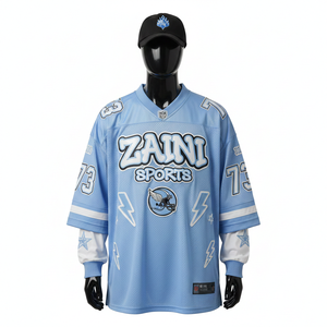 T-shirt 100% coton pour homme, coupe ample, imprimé, maillot de football pour homme, tissu en maille douce, manches longues légères, empiècements, logo personnalisé imprimé - Product Image 6