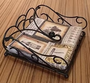 Elegant <b>Iron</b> Napkin Basket For Festive Occasions Perfect For Decorative Use In Parties And Family Dinners - Product Image 6