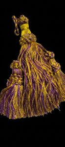 Purple Embroidered <b>Tassel</b> Fringe with Gold Thread Decorative Trim <b>for</b> Home Textile Use - Product Image 3