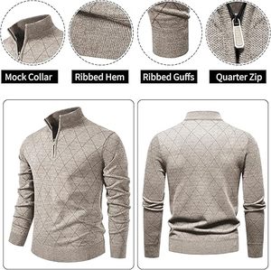 Cotton Half High Neck Fleece <b>Vest</b> & Sleeveless <b>Sweater</b> Solid Color Loose Winter <b>Men's</b> Half Zipper Breathable Knitted Sports Wear - Product Image 6