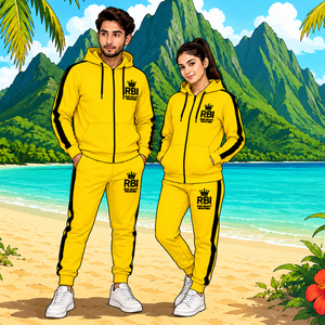 Ensemble de survêtement personnalisé 100% coton léger et écologique, 2 pièces, vêtements de sport en molleton unisexe, chaud, respirant et élastique - Product Image 1
