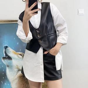 Gilet en cuir véritable pour femme, imperméable, élégant, décontracté, de haute qualité, idéal pour l'été et le printemps – Vente en gros - Product Image 5