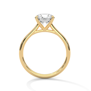 Trendy & Classic Diamond Ring With Round Cut Prong Set Lab Grown Diamond Solitaire Band <b>For</b> <b>Her</b> Made From 14kYellow Gold - Product Image 2