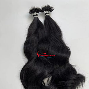 Extensions capillaires premium à pointe nano, texture ondulée naturelle, 100% cheveux humains vietnamiens, pointes pleines, prix de gros - Product Image 3