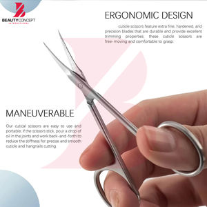 Ciseaux à cuticules de qualité supérieure, robustes, avec impression de logo personnalisé, en acier inoxydable résistant à la rouille, outil de beauté - Product Image 4